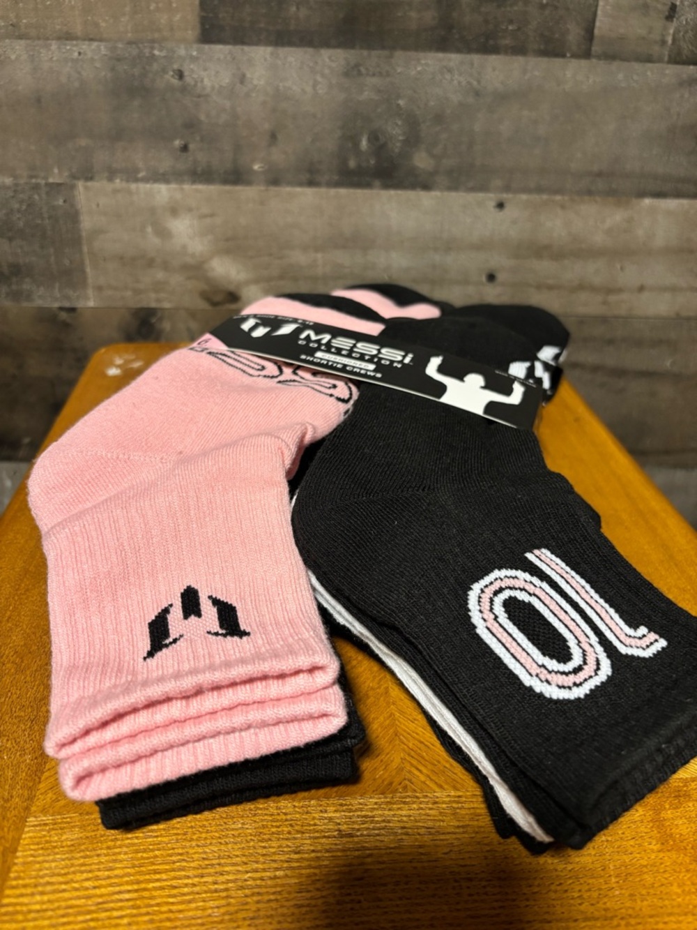 Messi Athletic Shortie Crew Socks - 12 PairsPink & Black (2-6 Packs)
